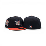 Navy Blue Detroit Tigers Orange Visor Gray Bottom 1968 World Series Champions Side Patch New Era 59Fifty Fitted