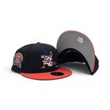 Navy Blue Detroit Tigers Orange Visor Gray Bottom 1968 World Series Champions Side Patch New Era 59Fifty Fitted