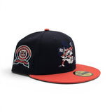 Navy Blue Detroit Tigers Orange Visor Gray Bottom 1968 World Series Champions Side Patch New Era 59Fifty Fitted