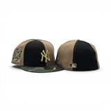 Black/Tan Pinwheel New York Yankees Woodland Camo Visor Gray Bottom 2000 Subway Series Side Patch New Era 59Fifty Fitted