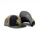 Black/Tan Pinwheel New York Yankees Woodland Camo Visor Gray Bottom 2000 Subway Series Side Patch New Era 59Fifty Fitted