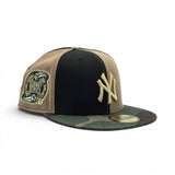 Black/Tan Pinwheel New York Yankees Woodland Camo Visor Gray Bottom 2000 Subway Series Side Patch New Era 59Fifty Fitted