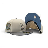 Off White Los Angeles Dodgers Gray Visor Icy Blue Bottom 40th Anniversary Side Patch New Era Fitted