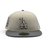 Off White Los Angeles Dodgers Gray Visor Icy Blue Bottom 40th Anniversary Side Patch New Era Fitted