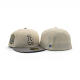Off White Los Angeles Dodgers Gray Visor Icy Blue Bottom 40th Anniversary Side Patch New Era Fitted