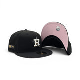 Black Houston Astros Pink Bottom MLB Batterman Side Patch New Era Fitted