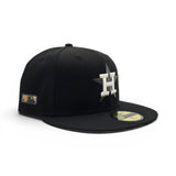 Black Houston Astros Pink Bottom MLB Batterman Side Patch New Era Fitted
