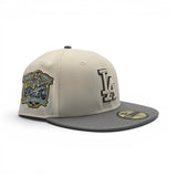 Off White Los Angeles Dodgers Gray Visor Icy Blue Bottom 40th Anniversary Side Patch New Era Fitted
