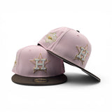 Pink Houston Astros Brown Visor Gray Bottom 2022 World Series Side Patch New Era 59Fifty Fitted