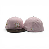 Pink Houston Astros Brown Visor Gray Bottom 2022 World Series Side Patch New Era 59Fifty Fitted
