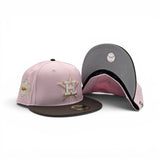 Pink Houston Astros Brown Visor Gray Bottom 2022 World Series Side Patch New Era 59Fifty Fitted