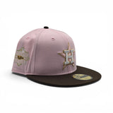 Pink Houston Astros Brown Visor Gray Bottom 2022 World Series Side Patch New Era 59Fifty Fitted