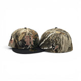 Real Tree Houston Texans Black Visor Gray Bottom H-Town State Map Side Patch New Era 59Fifty Fitted