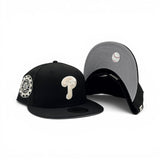 Black Philadelphia Phillies Ivory logo Gray Bottom 1942 All Star Game Side Patch New Era 59Fifty Fitted