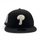Black Philadelphia Phillies Ivory logo Gray Bottom 1942 All Star Game Side Patch New Era 59Fifty Fitted