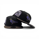Black Baltimore Orioles Brown Visor Gray Bottom 30th Anniversary Side Patch New Era 59Fifty Fitted