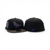 Black Baltimore Orioles Brown Visor Gray Bottom 30th Anniversary Side Patch New Era 59Fifty Fitted