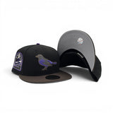 Black Baltimore Orioles Brown Visor Gray Bottom 30th Anniversary Side Patch New Era 59Fifty Fitted
