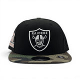 Black Las Vegas Raiders Camo Visor Gray Bottom Hawaii 1990 Pro Bowl Side Patch New Era 9Fifty Snapback