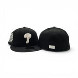 Black Philadelphia Phillies Ivory logo Gray Bottom 1942 All Star Game Side Patch New Era 59Fifty Fitted