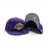 Purple Los Angeles Lakers Gray Bottom 2026 NBA Draft Rhinestone Logo New Era 9Fifty Snapback