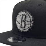 Black Brooklyn Nets Gray Bottom 2026 NBA Draft Rhinestone Logo New Era 9Fifty Snapback