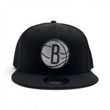 Black Brooklyn Nets Gray Bottom 2026 NBA Draft Rhinestone Logo New Era 9Fifty Snapback