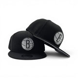Black Brooklyn Nets Gray Bottom 2026 NBA Draft Rhinestone Logo New Era 9Fifty Snapback