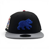 Black Chicago Cubs Dark Gray Visor Gray Bottom Be Alert Foul Balls Side Patch New Era 59Fifty Fitted