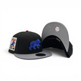 Black Chicago Cubs Dark Gray Visor Gray Bottom Be Alert Foul Balls Side Patch New Era 59Fifty Fitted