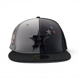 Multi Color Pinwheel Houston Astros Black Visor Gray Bottom 20th Anniversary Side patch New Era 59Fifty Fitted
