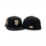 Black San Francisco Giants Green Bottom 1984 All Star Game Side Patch New Era 59Fifty Fitted