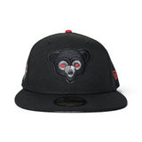 Black Chicago Cubs Gray Bottom Be Alert Foul Balls Side Patch New Era 59Fifty Fitted