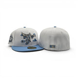 White Los Angeles Angels Sky Blue Visor Gray Bottom 40th Anniversary Side Patch Cartoon Pack New Era 59Fifty Fitted