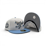 White Los Angeles Angels Sky Blue Visor Gray Bottom 40th Anniversary Side Patch Cartoon Pack New Era 59Fifty Fitted