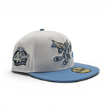 White Los Angeles Angels Sky Blue Visor Gray Bottom 40th Anniversary Side Patch Cartoon Pack New Era 59Fifty Fitted