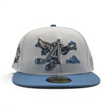 White Los Angeles Angels Sky Blue Visor Gray Bottom 40th Anniversary Side Patch Cartoon Pack New Era 59Fifty Fitted