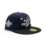 Oceanside Blue Los Angeles Angels Black Visor Gray Bottom 2010 All Star Game Side Patch Cartoon Pack New Era 59Fifty Fitted