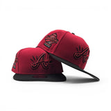 Red Atlanta Braves Lighting Logo Black Visor Gray Bottom 1995 World Series Welcome To The Show Side Patch New Era 9Fifty Snapback