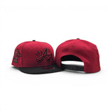 Red Atlanta Braves Lighting Logo Black Visor Gray Bottom 1995 World Series Welcome To The Show Side Patch New Era 9Fifty Snapback