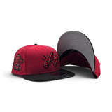 Red Atlanta Braves Lighting Logo Black Visor Gray Bottom 1995 World Series Welcome To The Show Side Patch New Era 9Fifty Snapback