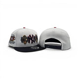 White New York Yankees Paisley Logo Navy Blue Visor Gray Bottom 2000 World Series Champions Side Patch New Era 9Fifty Snapback