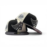 Pinwheel  Off White/Black Los Angeles Angels Cow Print Logo Dark Gray Visor Pink Bottom 40th Anniversary Side Patch New Era 59Fifty Fitted