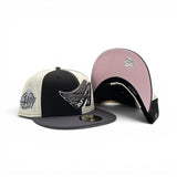 Pinwheel  Off White/Black Los Angeles Angels Cow Print Logo Dark Gray Visor Pink Bottom 40th Anniversary Side Patch New Era 59Fifty Fitted