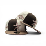 Pinwheel Off White/ Brown Cow Print Houston Astros Khaki Visor Pink Bottom 2004 All Star Game Side Patch New Era 59Fifty Fitted
