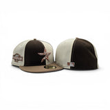 Pinwheel Off White/ Brown Cow Print Houston Astros Khaki Visor Pink Bottom 2004 All Star Game Side Patch New Era 59Fifty Fitted