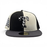 Pinwheel  Off White/Black Texas Rangers Cow Print Logo Brown Dark Gray Visor Pink Bottom Final Season Side Patch New Era 59Fifty Fitted