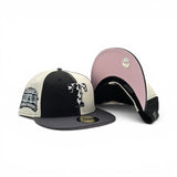Pinwheel  Off White/Black Texas Rangers Cow Print Logo Brown Dark Gray Visor Pink Bottom Final Season Side Patch New Era 59Fifty Fitted