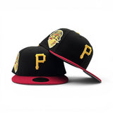 Black Pittsburgh Pirates Red Visor Gray Bottom 1959 All Star Game Side Patch New Era 59Fifty Fitted