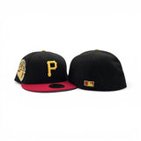 Black Pittsburgh Pirates Red Visor Gray Bottom 1959 All Star Game Side Patch New Era 59Fifty Fitted